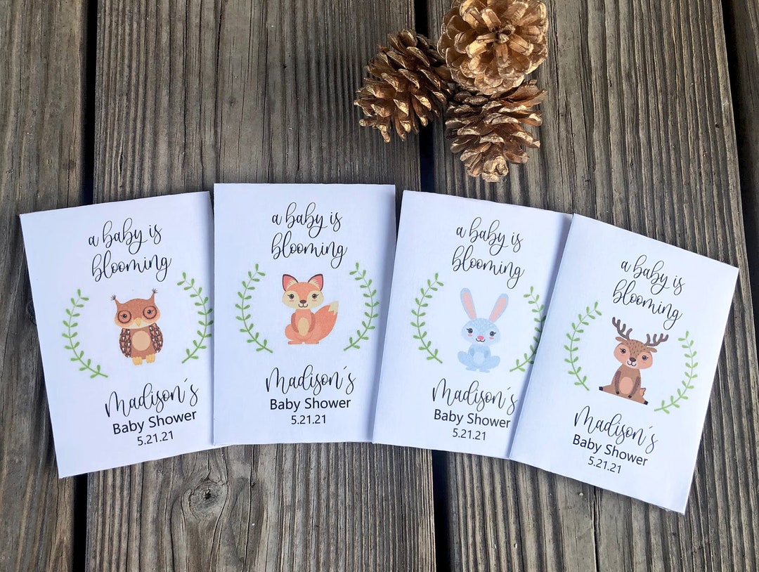 Baby Shower Seed Packets, Woodland Baby Shower Favors, Custom Seed ...