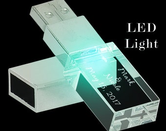 Flash Drive, Custom USB Drive, Personalized Flash Drive, USB Drive, Engraved USB Drive, Engraved Flash Drive, Custom Flash Drive, Glass, 8GB