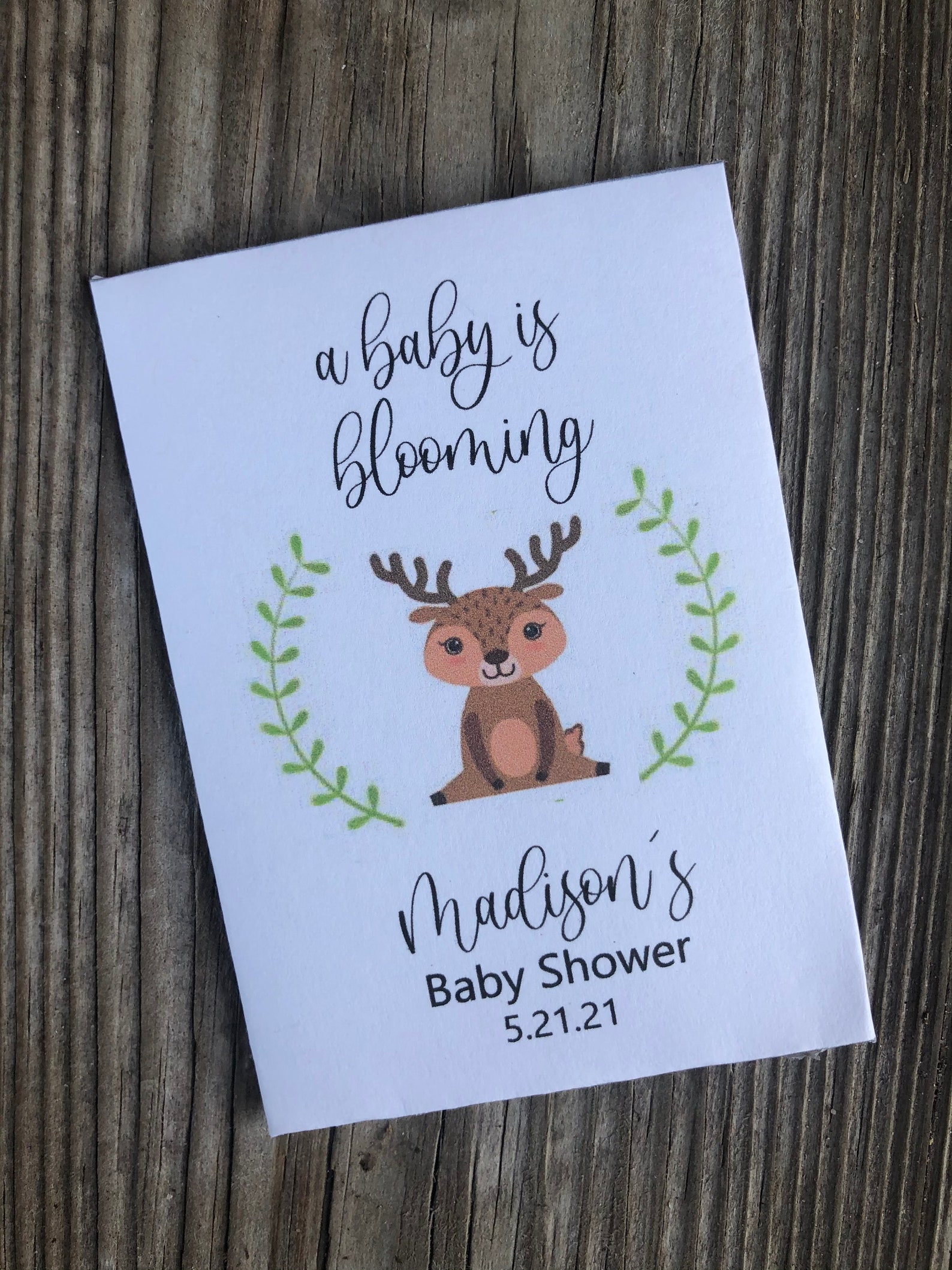 Baby Shower Seed Packets, Woodland Baby Shower Favors, Custom Seed ...