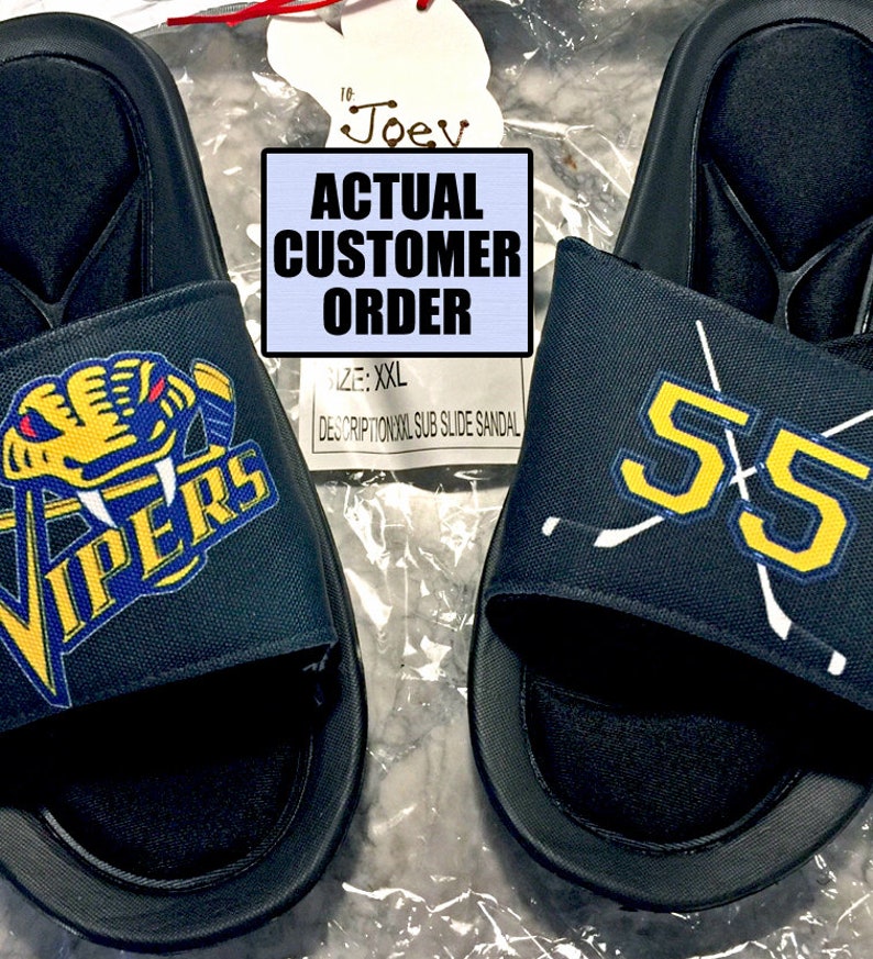 custom logo athletic slides