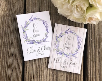 Lavender Style Wedding Seed Packet Favors, Wedding Seed Packets, Personalized Seed Packets, Complete Packets, Seeds included, Sets of 25