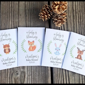 Baby Shower Seed Packets Woodland Baby Shower Favors, Custom Seed Packs, Sunflower & Wildflower, Complete Packets - Seeds Included, 5 Packs