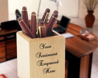 Engraved Pen Holder, Personalized Pen Holder, Pen Holder, Holiday Gift, Office Party, Father's Day, Mother's Day, Graduation, Company Logo