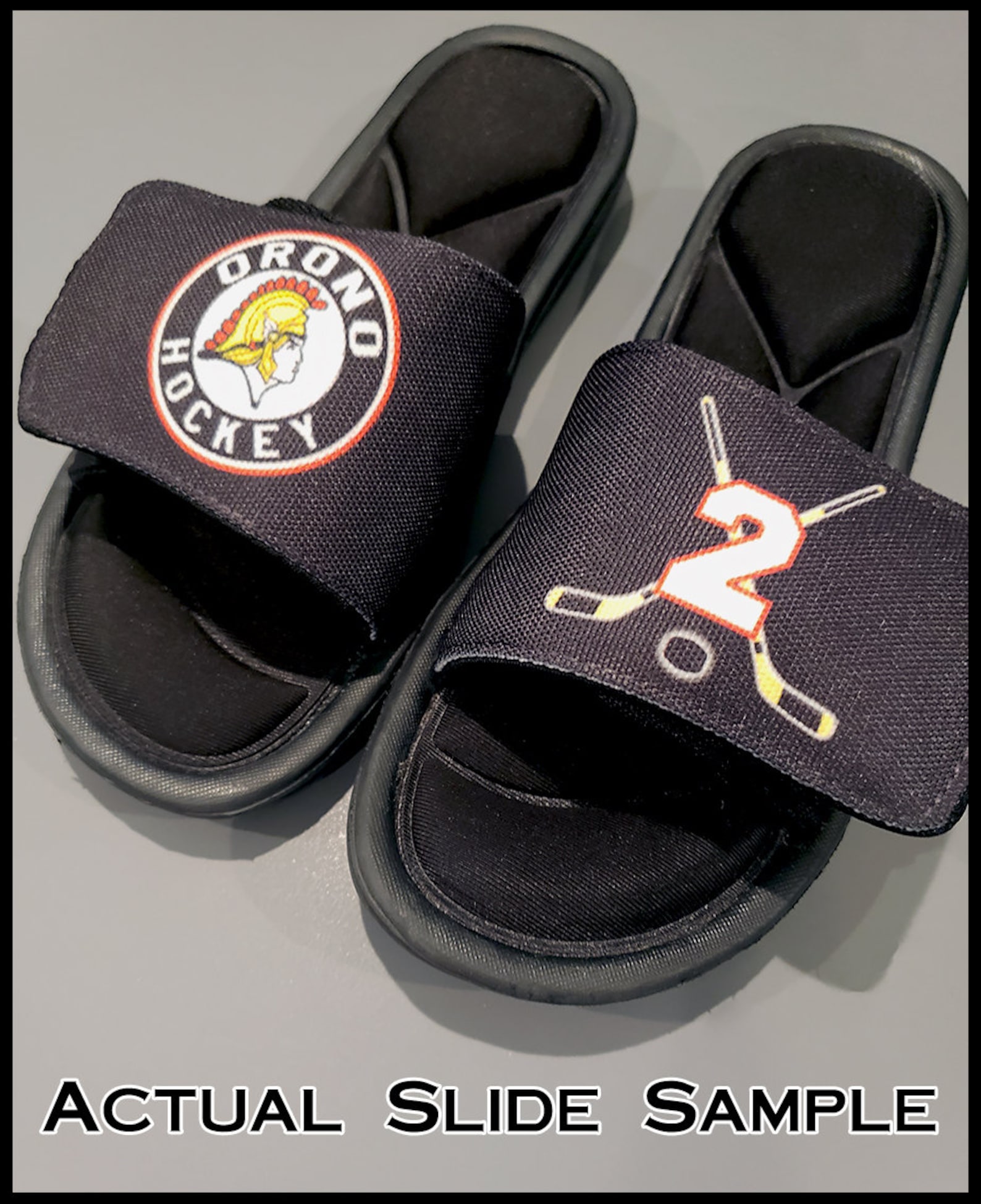 custom logo athletic slides