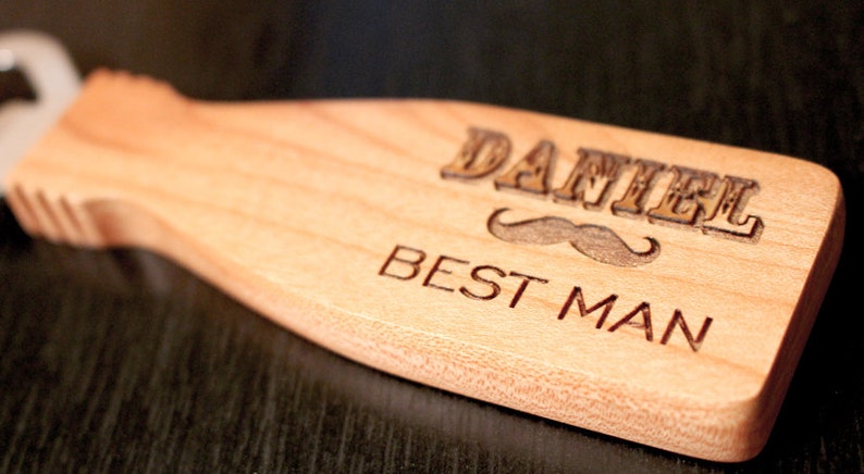 Engraved Bottle Opener, Personalized Bottle Opener, Maple Wood, Groomsman Gift, Groom, Father of the Bride, Best Man Gift, Personalized Gift image 3