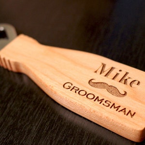 Engraved Bottle Opener, Personalized Bottle Opener, Maple Wood, Groomsman Gift, Groom, Father of the Bride, Best Man Gift, Personalized Gift image 1