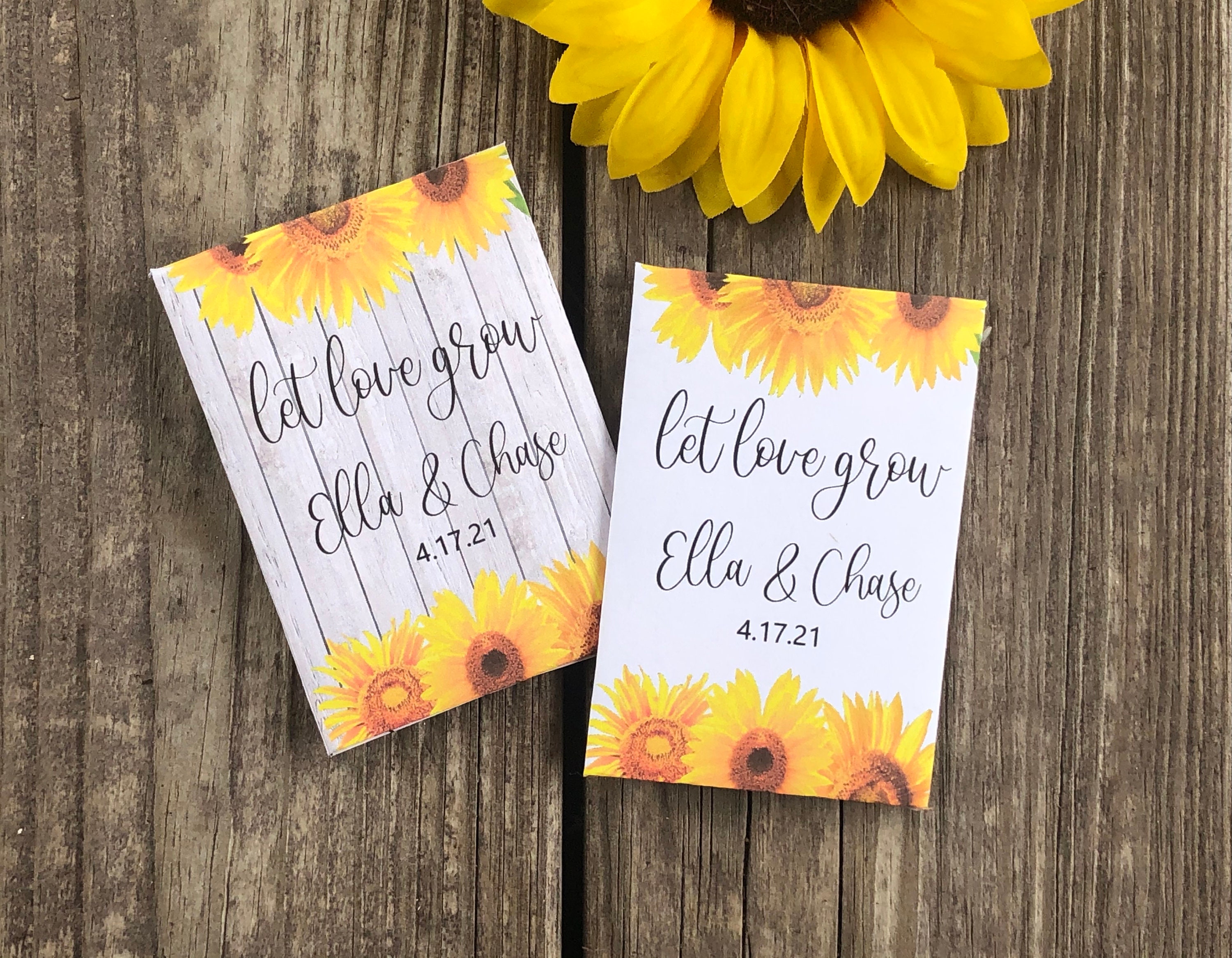 Sunflower Wedding Seed Packet Favors Custom Seed Packets Etsy