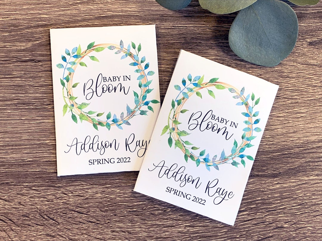 Baby Shower Seed Packets, Personalized Floral Ring Seed Packets, Baby ...