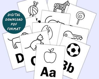Printable Alphabet Flash Cards, Alphabet Coloring Book, Alphabet Learning, Teacher Resources, Teacher Printables