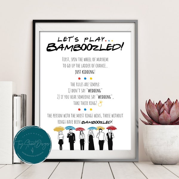 Friends TV Show Bridal Shower Ring Game Printables, Friends TV Show Bridal Shower Mettez une bague dessus Jeu, Friends Bridal Shower Game