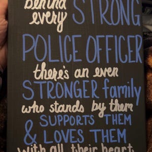 Hand-Painted Police Family Canvas Art: Thin Blue Line Decor
