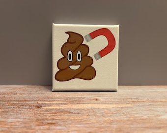 Hand-Painted Funny Poop Magnet: Gag Gift, Bathroom Decor