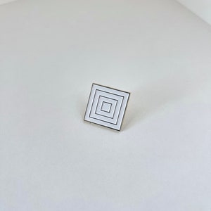 Nested Square Enamel Pin Minimalist Modern Design Lapel Tote Bag Pin image 1