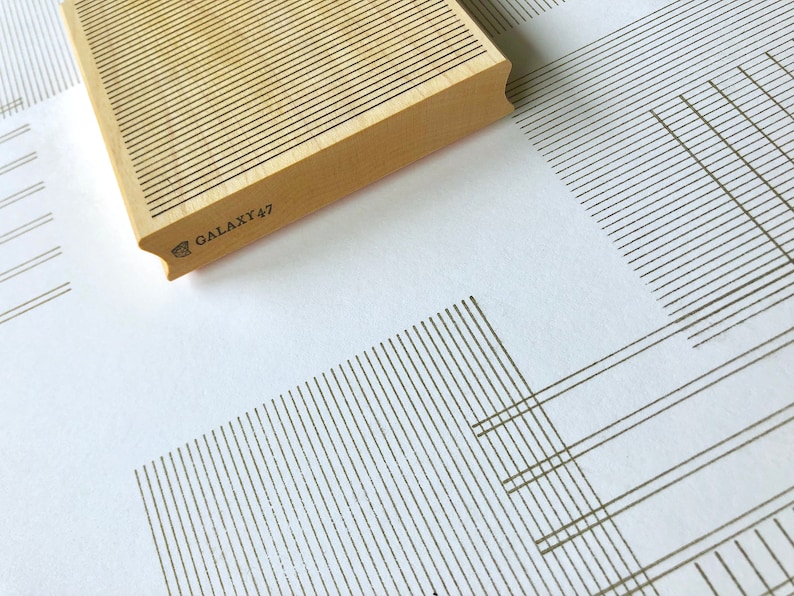 Set of 4 Large Rubber Stamps Line Set
