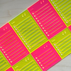 Neon! To Do Stencil Template / Index Card and Sticky Note Sizes / Washable Durable Clear Acrylic