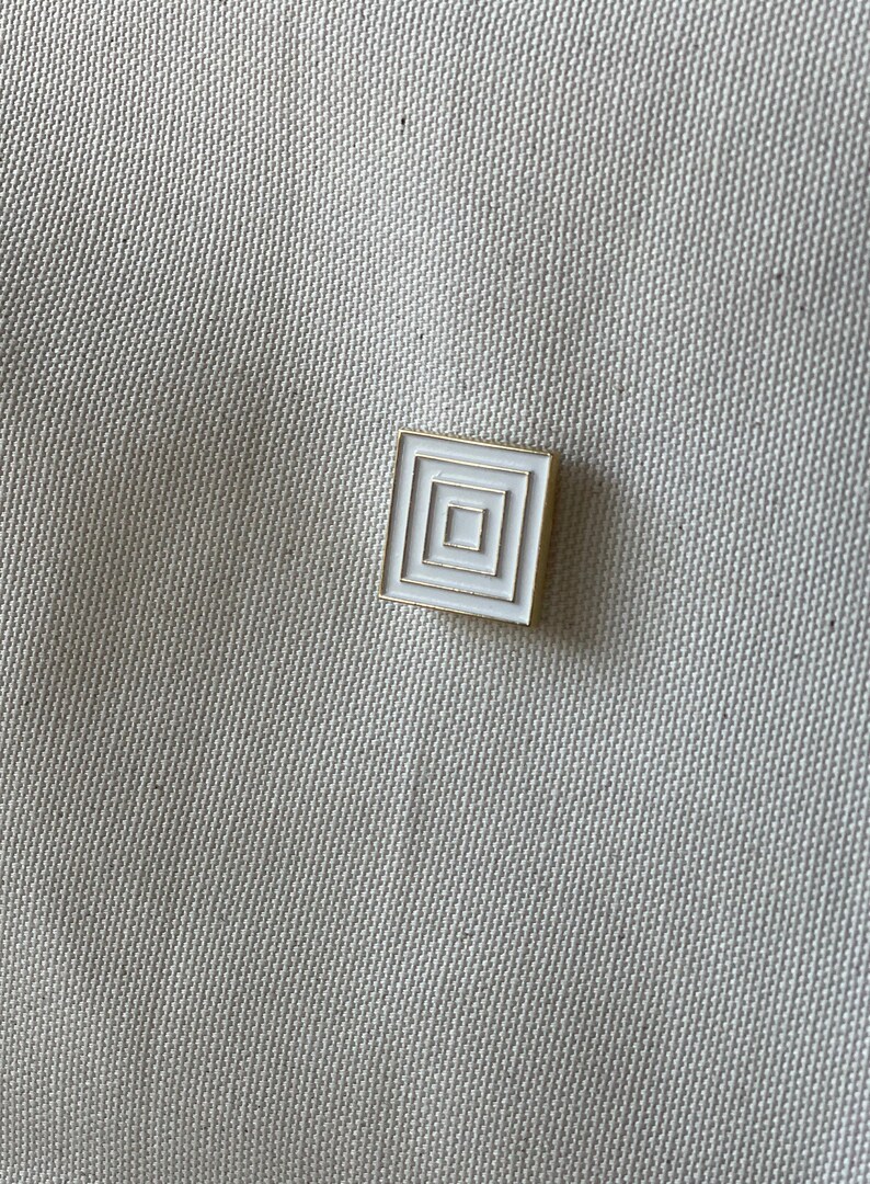 Nested Square Enamel Pin Minimalist Modern Design Lapel Tote Bag Pin image 3