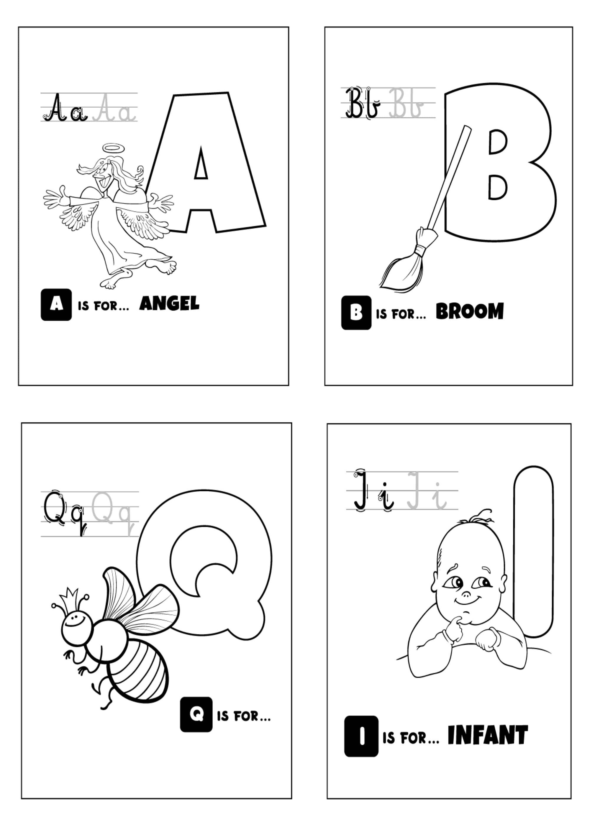 Kids Coloring Pages 26 Printable Alphabet Coloring Pages For | Etsy