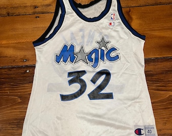 Vintage Shaquille O'neal Orlando Magic White Champion Brand Size