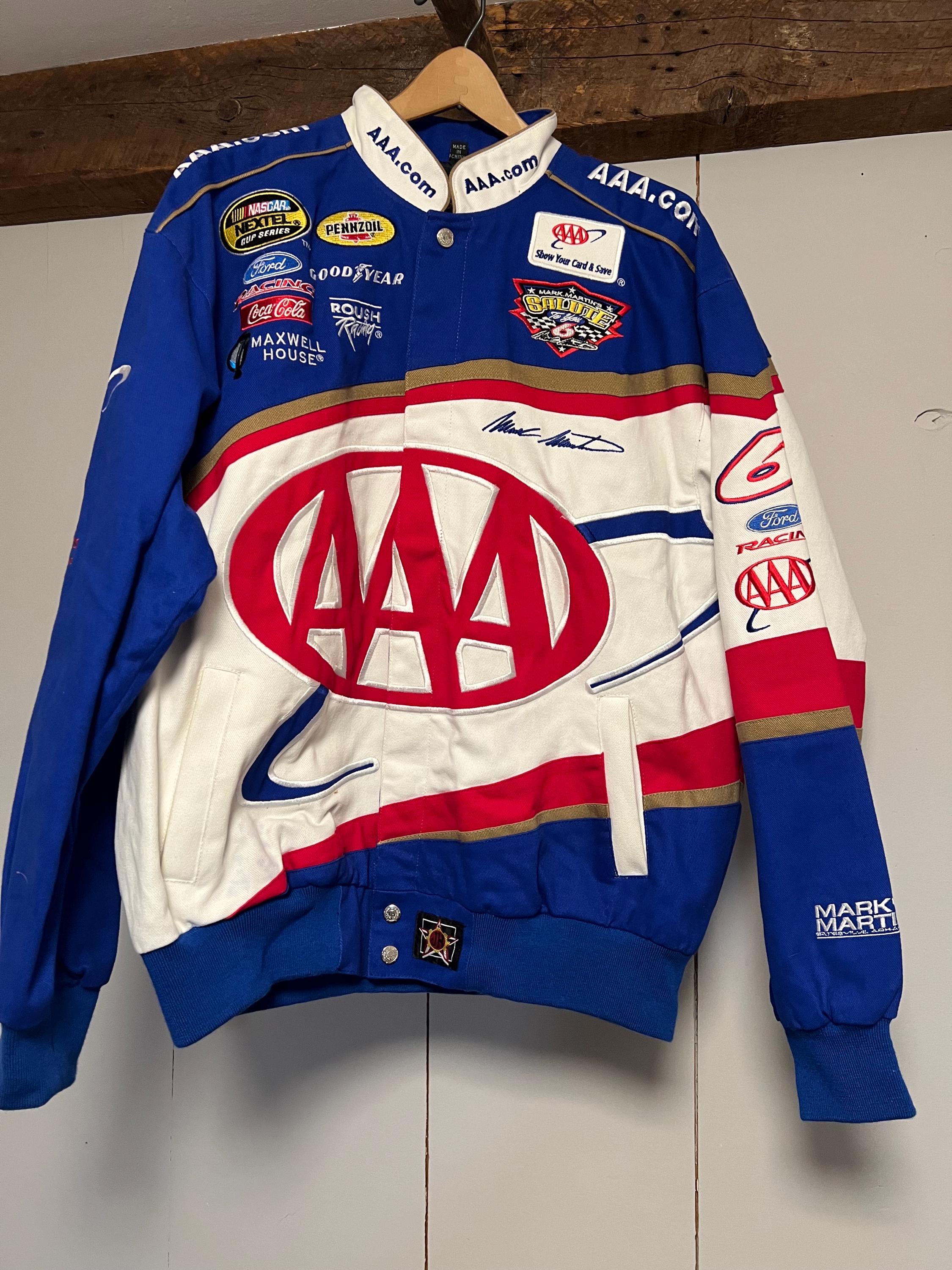 Vintage Jeff Hamilton Mark Martin AAA NASCAR Racing Jacket - SIZE