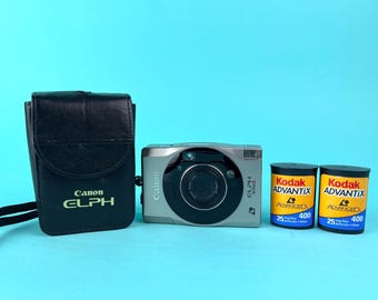 Vintage Canon Elph 370z-filmcamera uit de jaren 90 met filmcamera