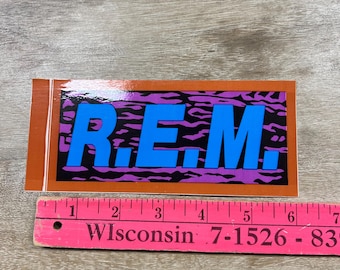 Vintage 90s R.E.M. Band Promo Sticker - Rock 80s REM Bumper Sticker - Rare