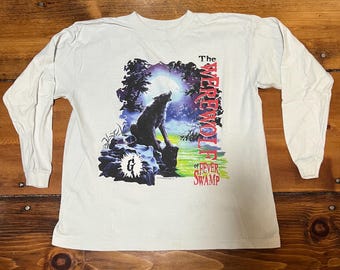 Vintage T-shirt jaren 90 Goosebumps The Werewolf of Swamp Fever - kindermaat XL