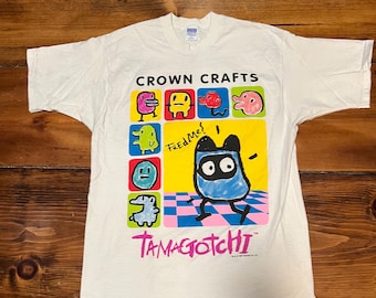 Vintage Tamagotchi-promotie-T-shirt 1997 – zeldzaam dubbelzijdig T-shirt, maat XL