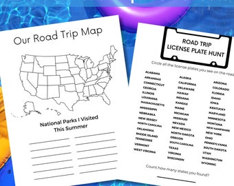 Summer Roadtrip Kids Worksheets