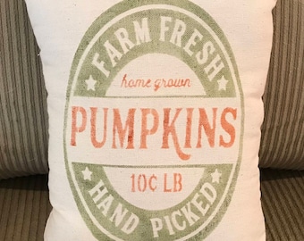 Pumpkins Grain sack Pillow