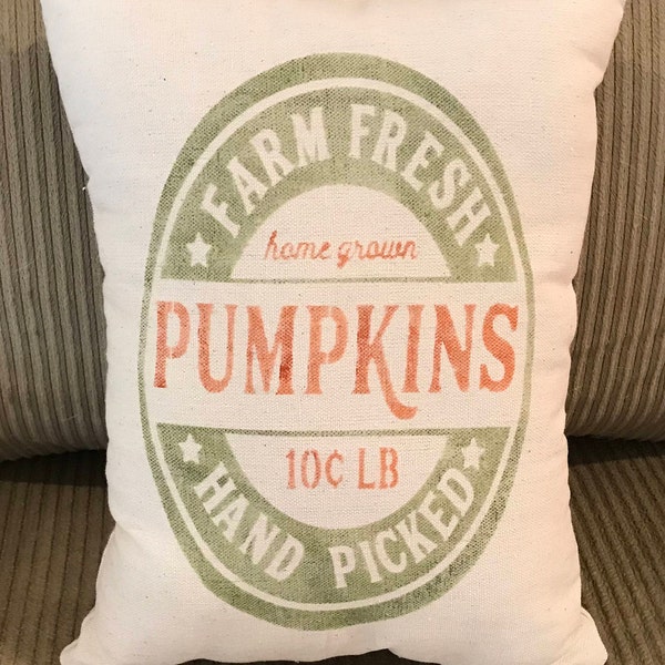 Pumpkins Grain sack Pillow