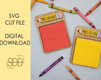 Teacher Notepad Laser Cut SVG File Bundle - Teacher Gift SVG - Digital Download - Glowforge Cut File