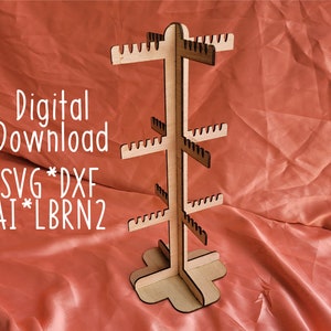 Display Stand Cut File - Craft and Vendor Fair Display Shelves SVG - Keychain Display - Jewelry Display - Tabletop Collapsible Display Stand