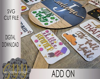 Add On Monthly Holiday Welcome Interchangeable Door Hanger SVG
