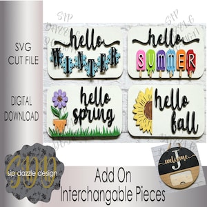 Add On Interchangeable Seasonal Door Hanger SVG