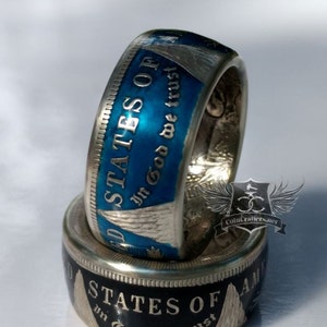 Münze Ring - Eingefärbt Morgan Silber Dollar Ring - Herrenring - Münze Schmuck - Herrenring - Morgan Silber Dollar