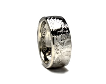 Coin Ring - Walking Liberty Half Dollar Coin Ring - Coin Ring Jewelry - Mens Coin Ring