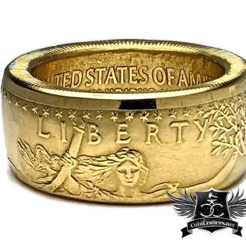 American Coin Gold 22K Eagle Ring Mens Womens Vintage Weddings - Etsy