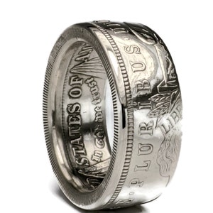 Coin Ring for Men Morgan Silver Dollar Coin Ring Makes a Unique Ring for Him and a Beautiful Coin Jewelry Piece in 3 Styles image 4