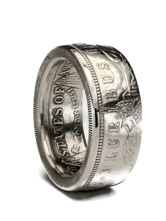 Silver dollar coin best sale ring