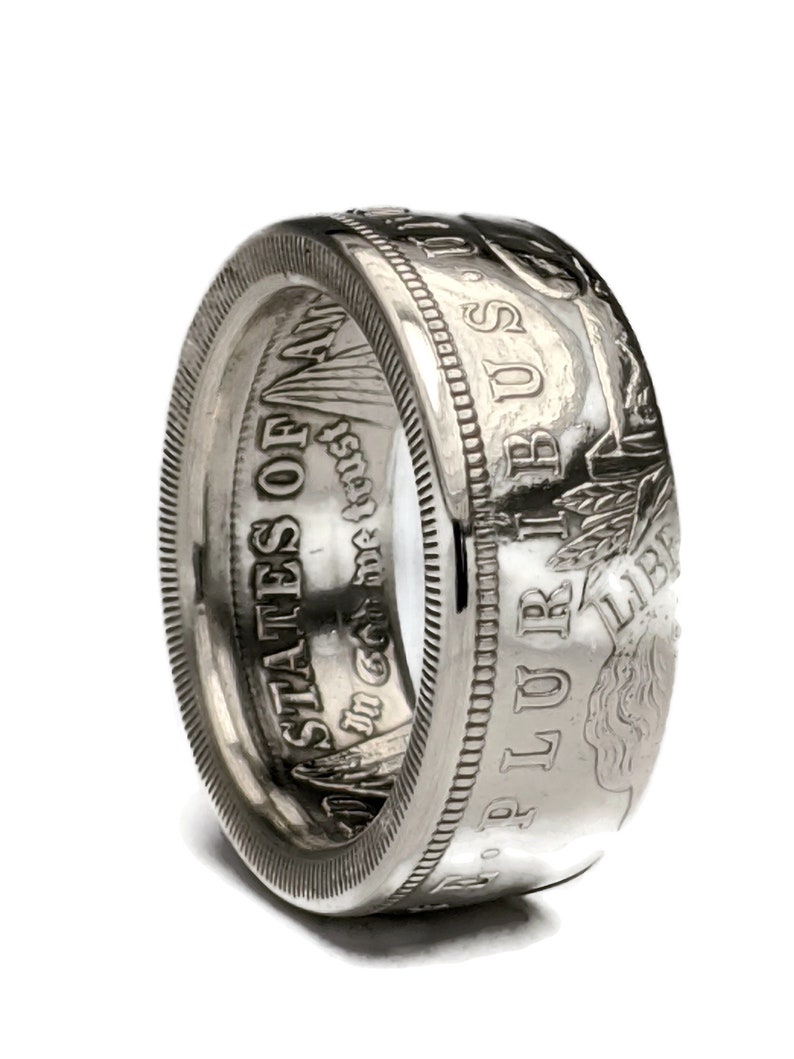 Coin Ring for Men Morgan Silver Dollar Coin Ring Makes a Unique Ring for Him and a Beautiful Coin Jewelry Piece in 3 Styles image 4