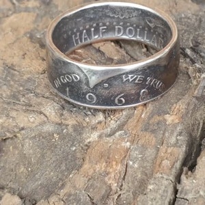 Kennedy Halber Dollar Münzring: Handgefertigter Ring aus 40% Silber