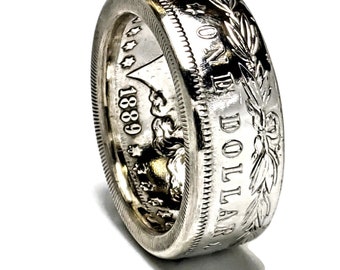 Coin Ring for Men – Morgan Silver Dollar Coin Ring Makes a Unique Ring for Him and a Beautiful Coin Jewelry Piece in 3 Styles