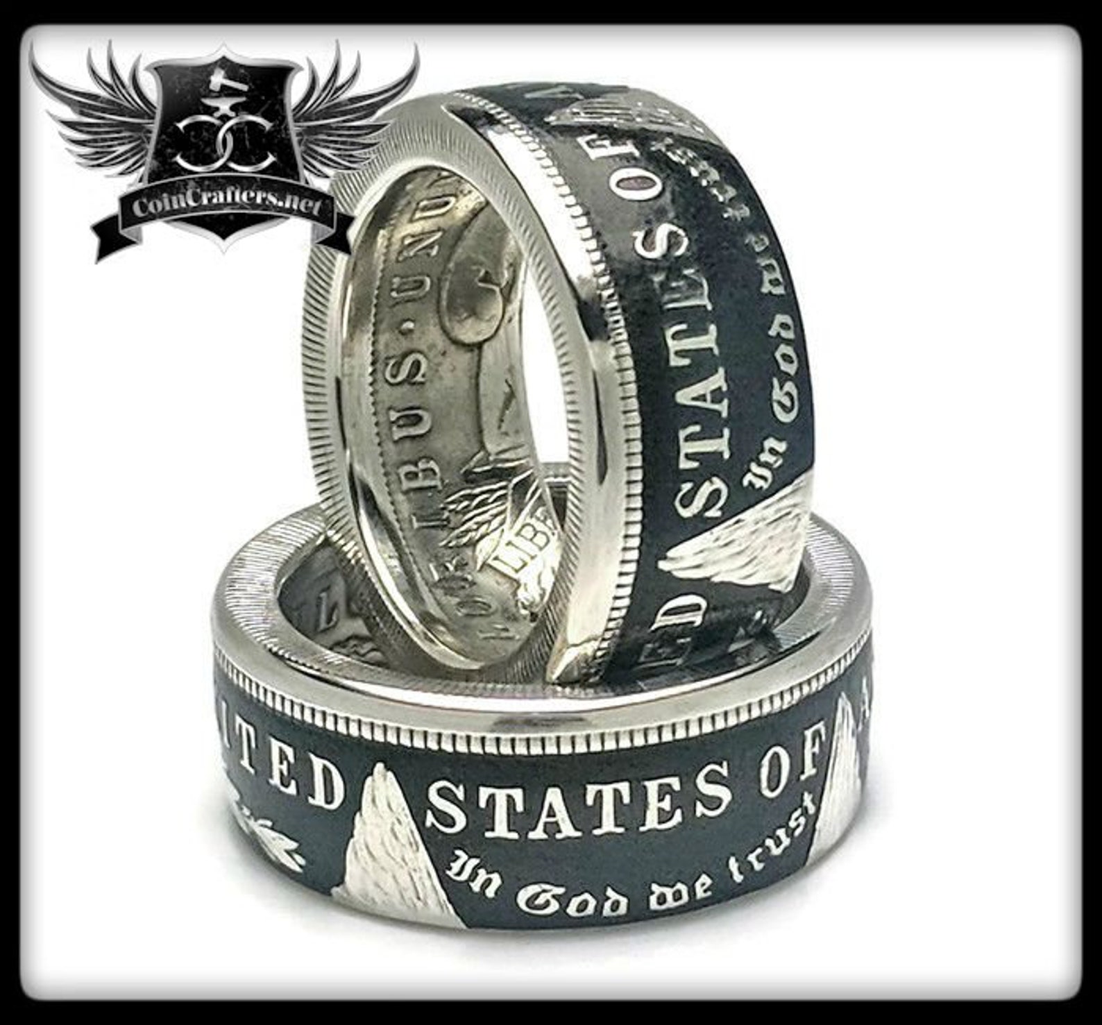 Coin Ring Colorized Morgan Silver Dollar Coin Ring Mens - Etsy