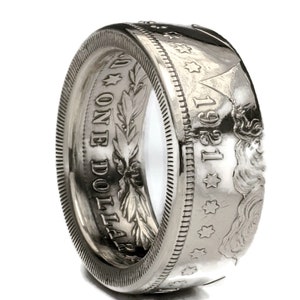 Coin Ring for Men Morgan Silver Dollar Coin Ring Makes a Unique Ring for Him and a Beautiful Coin Jewelry Piece in 3 Styles image 3