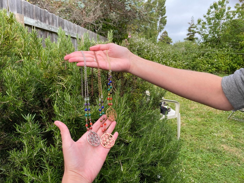 Flower of life chakra necklaces