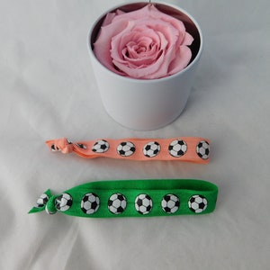 Bracelet Hair Tie Football Apricot or Green, Great Gift - Free Shipping