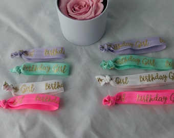 Armband oder Haargummi Birthday Girl, Accessoire, tolles Geschenk zum Geburtstag, verschiedene Farben Versandkostenfrei!