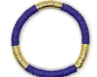 Purple Bead Bracelet, Bead Stack Bracelet, Layered Stack, Stackable Bracelet, Women’s Bracelet, Purple and Gold Bracelet, Unique Gifts