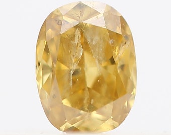 0.11 Carat Fancy Vivid Yellow Natural Diamond Oval Cut Excellent Diamond ! Fancy Yellow Diamond ! Natural Yellow Color Diamond