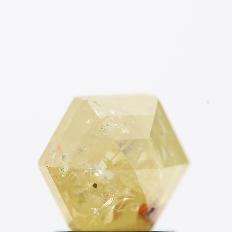 Natural Salt And Pepper Diamond Fancy Color Diamond 1.28 Carat Natural Diamond Yellow Hexagon Shape Rose Cut Natural Loose Diamond
